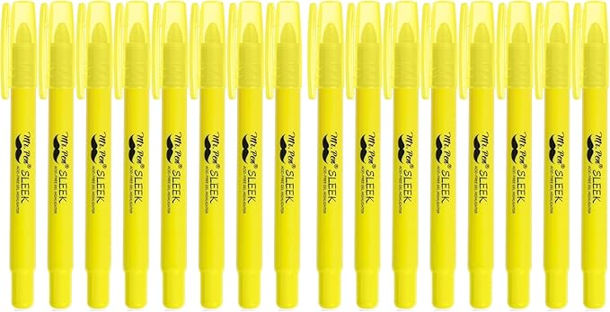 Mr. Pen- No Bleed Gel Bible Highlighters, Yellow, Pack of 16