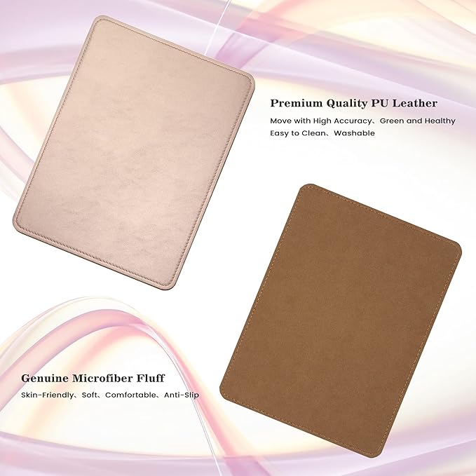 PU Leather Mouse Pad with Stitched Edge, Micro-Fiber Base, Non-Slip Waterproof, 8x11Inch (Ultramarine)