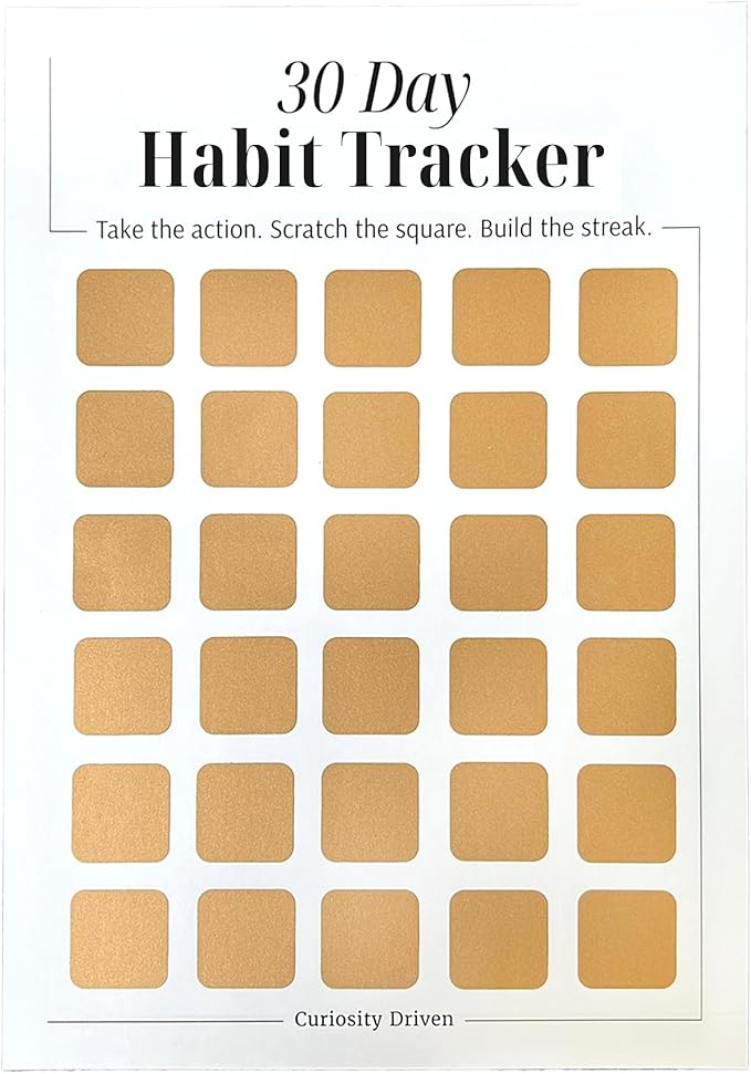 Daily Habit Tracker for Women – 30-Day Goal and Productivity Chart with Scratch-Off Motivation (8.3" x 11.7") + Encouraging Prompts & Bonus Habit Guide