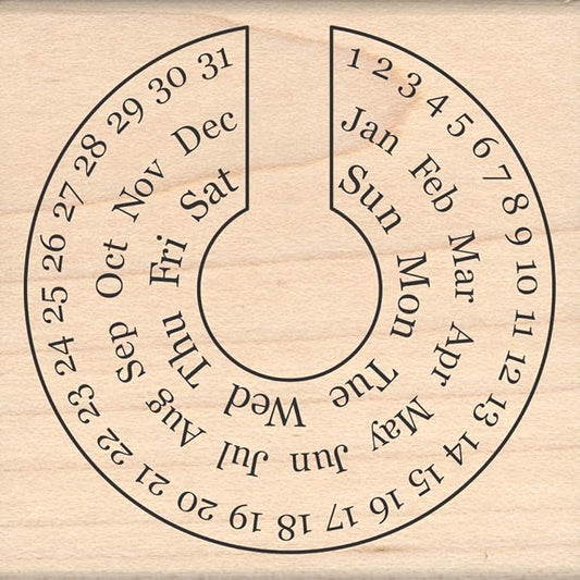 Stamps by Impression Round Journal, Habit Tracker, Date, Calendar Rubber Stamp 2" ST 1102