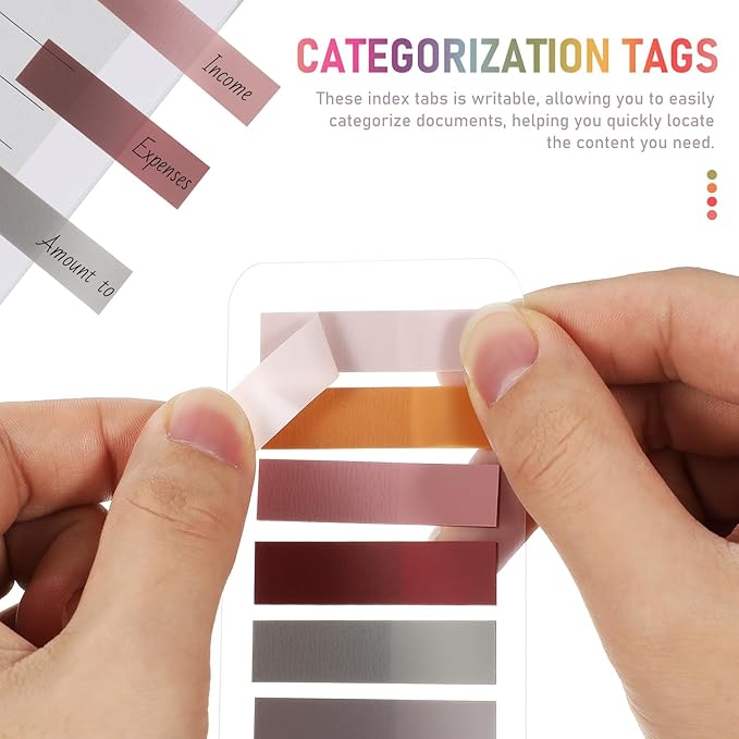 2400Pcs Sticky Annotation Tabs | Sticky Book Tabs for Annotating | 1.7" x 0.4" Page Markers for Binders | Clear Writable and Repositionable Flags Strip Index Tips (120 Color)