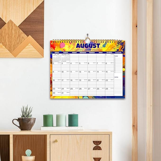 Calendar 2026-12 Monthly Wall Calendar 2026, January 2026 - December 2026,11.5" x 14.8", 2026 Calendar with Twin-Wire Binding, Hanging Hook, Blocks and Julian Dates (Wall Calendar)