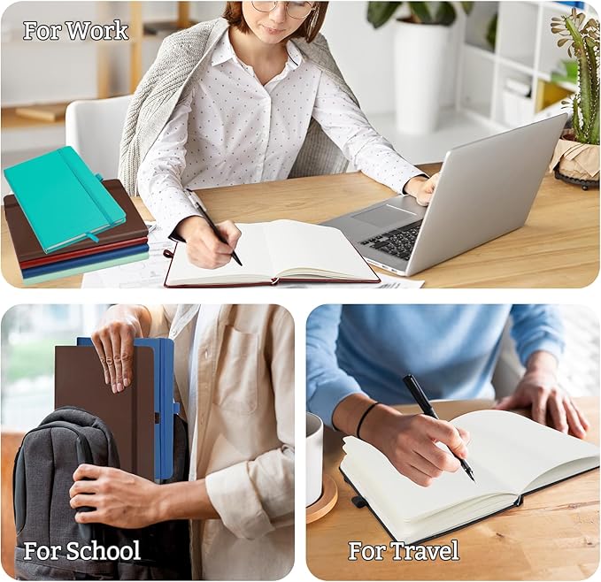 2Pack Blank Hardcover Sketch Book Notebook, A5 140 Pages 120Gsm Thick Journal for Drawing,School,Work,Diary，5.7''*8.3'',Turquoise