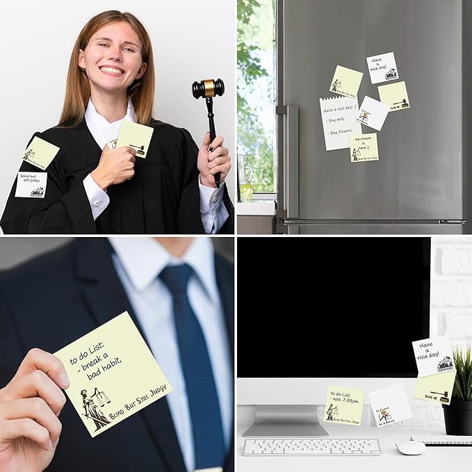 12 Pcs Lawyer Funny Sticky Notes Self-Stick Writing Memo Pads for Attorneys Law Students Paralegals Legal Assistants Office Stationery Supplies Desk Accessories Graduation Gifts Law School Essentials