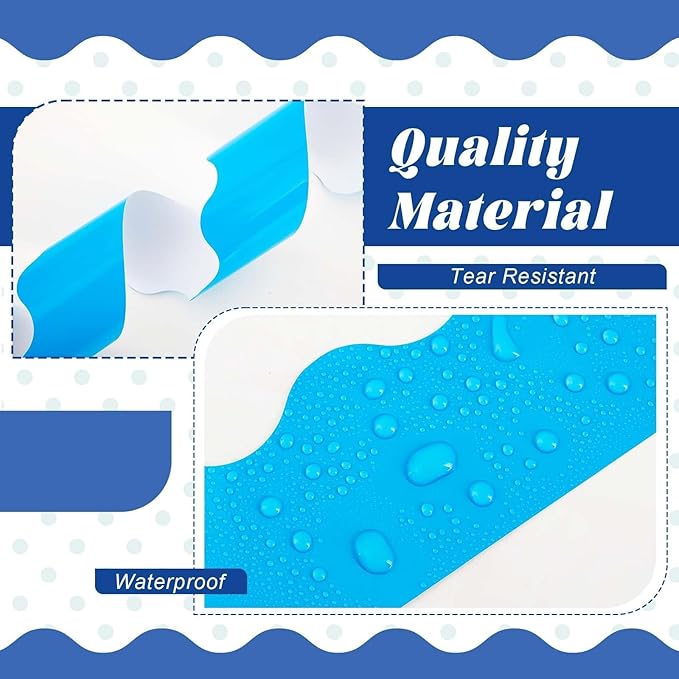 6 Rolls 206.69ft Winter Bulletin Board Decorations, Bulletin Board Borders for Classroom, Boho Scalloped Trim Boho Borders for Back to School Theme Classroom Office Decor Supplies (Blue)