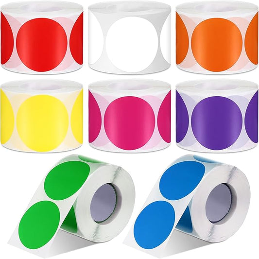 Yahenda 4000 Pcs Dot Stickers 2 Inch Circle Color Coding Labels Adhesive Round Stickers for File Classification Inventory Organize, 8 Colors