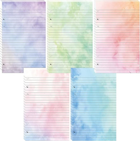 200 Sheets Gradient A5 Refill Papers for Planner Binder Insert, 120GSM Thick Loose Leaf Lined Paper, 6 Hole Notebook Filler Paper for A5 6 Ring Budget Travel Journal Diary Binder, Watercolor