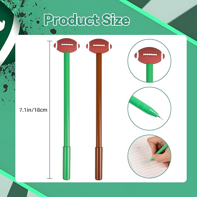 LiYiQ 50 Pcs Football Cartoon Cute Fun Pens Kawaii FootballShape Gel Black Ink Pen Cute Football Pens for Office Home Present