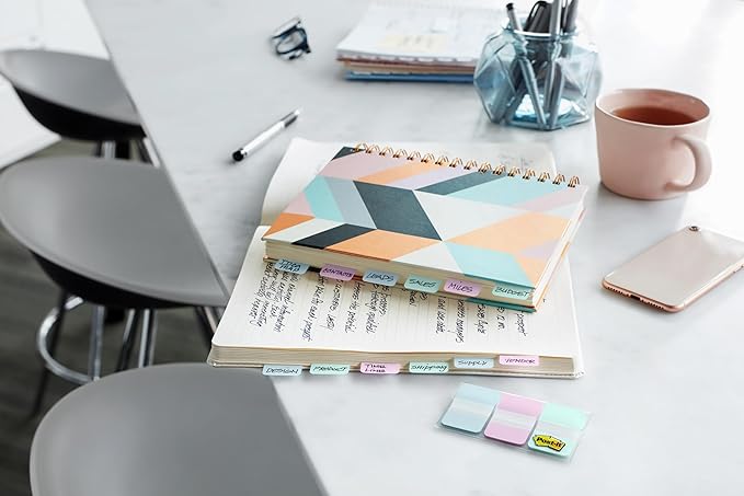Post-it Tabs, 2 in, Solid, Assorted Colors, 6 Tabs/Color, 5 Colors, 30 Tabs/Pack (686-ROYGB)
