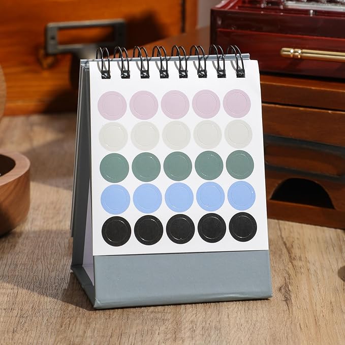 Mini Desk Calendar 2026-2027 - Use January 2026 to June 2027, Small Desktop Calendar Thick Paper Twin-Wire Binding with Stickers for Home Office School (Mini Grey)