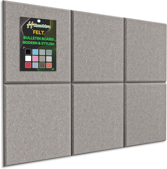 Hsurbtra Cork Board for Wall 24 x 18 Inch, 6 Pack Felt Bulletin Notice Board with Pushpins for Office Home School Farmhouse Wall Decor, Khaki