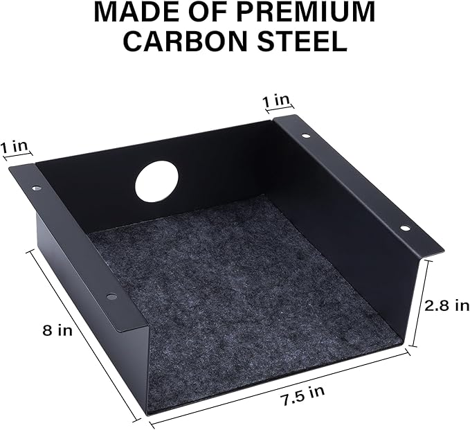 Under Desk Storage Shelf, Steel Under Desk Tray Mountable Add-On Shelf for Table Office Desk, Small (Pack of 2)