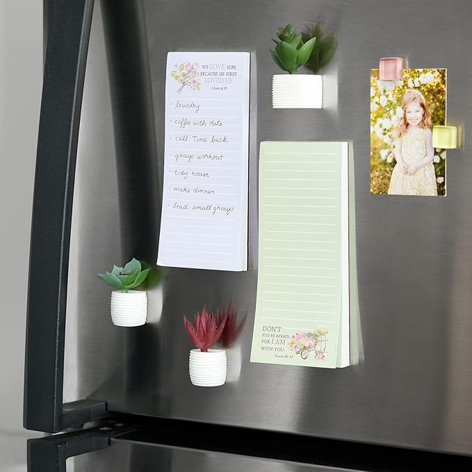 Juvale Fridge Magnets Christian Notepads - 2.75 x 6.25 In, Multicolor, 12-Pack - To-Do & Grocery List Notepad - Religious Gifts