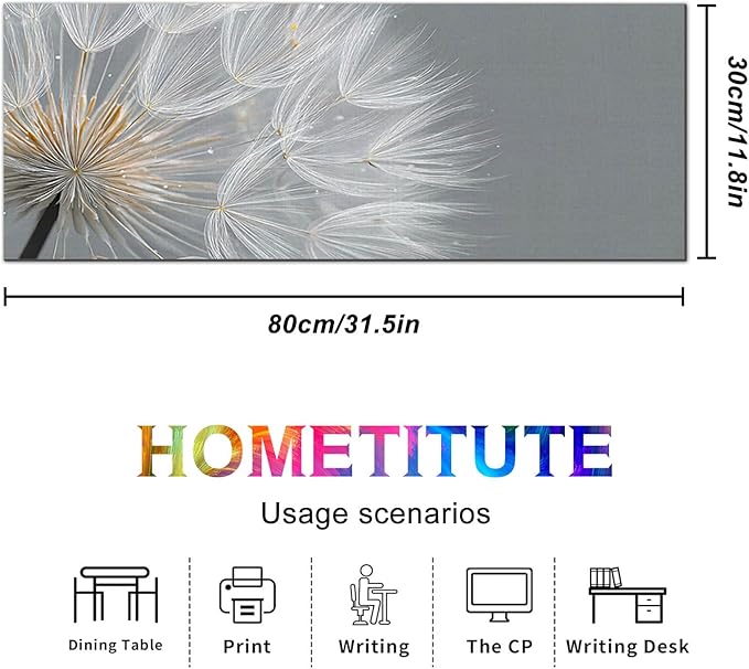 Large Mouse Pad Gaming Mousepad 31.5 x 11.8 Inch Keyboard Desktop Mat Diatomite XL Mouse Pad for Home and Office Desk Accessories with Minimal Dandelion Seed Close-Up Artwork Diatomite