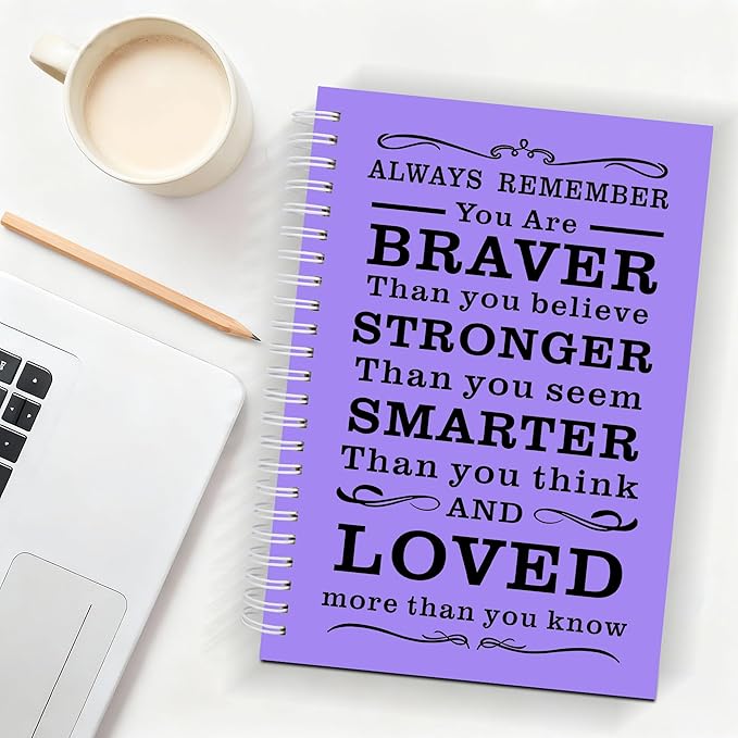 2Pcs Blank Spiral Notebook,Inspirational Gifts A5 Hardcover Sketch Book,Art Sketchbook for Drawing, Unlined, Plain Sketch Book for Women Men Work Writing,160 Pages (2, Blank Page Purple)