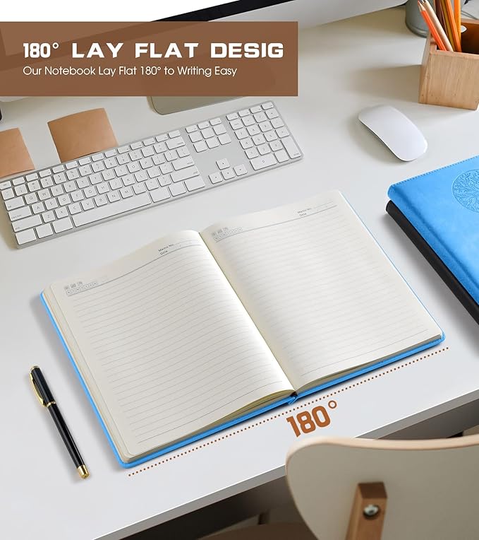 Lined Journal Notebook for Women Men,256 Pages A4 Large Hardcover Leather Journals for Writing,Travel,Business,Work,School,College Ruled Notebooks for Note Taking, Diary Notepad 8.6"×11"
