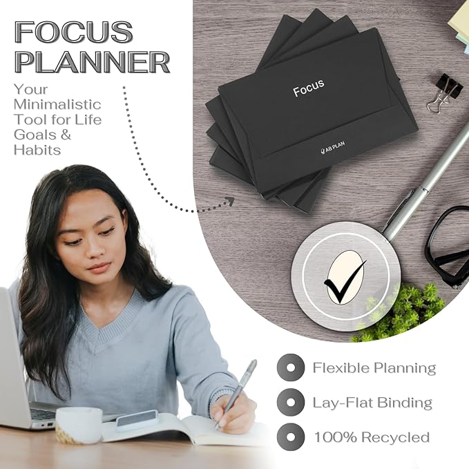 Weekly Planner – Hardcover Monthly Planner Habit Tracker – Goal Setting Daily Journal Undated Planner for Women, Men – Ultra-Thick Paper Day Planner For Notes, Organizing, Sleep Habit