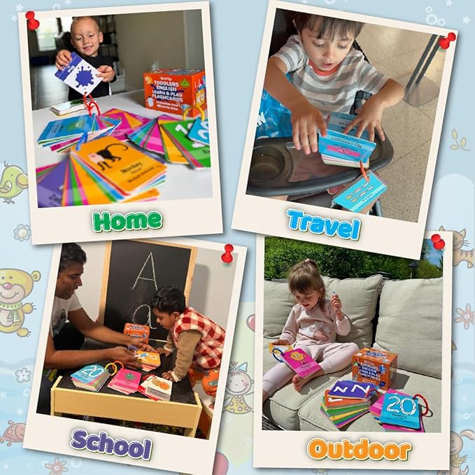 ABC Flash Cards for Toddlers 1-4 - Learning Phonics Alphabet Baby Flashcards - Preschool Sight First Words Numbers Colors Objects for Kindergarten