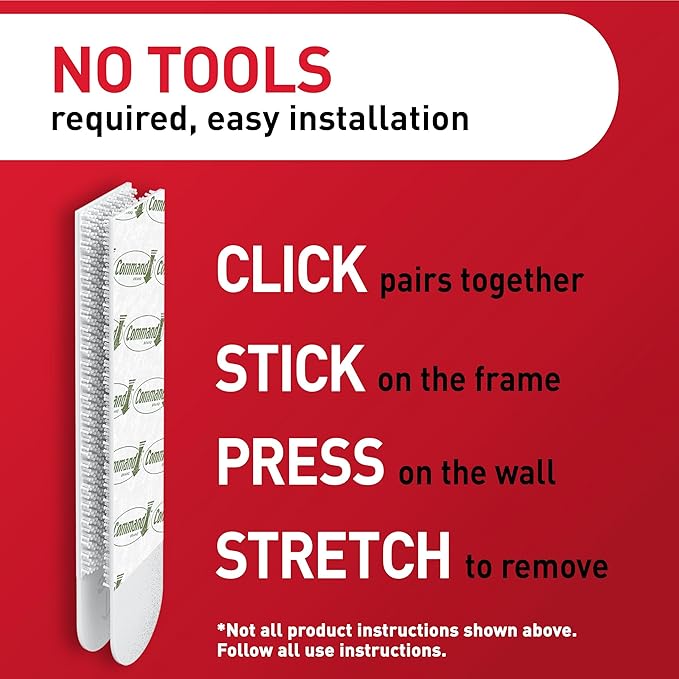 Command 15 lb & 10 lb Large and Medium 16 Pairs Picture Hanging Strips (32 Strips), Damage-Free Hangers for Picture Frames, No Tools Required, Great for Home Room Wall Decor, White Adhesive