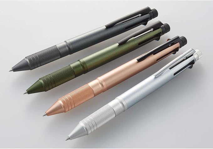 uni Jetstream 4&1 Metal Edition, 0.5mm Ballpoint Pen (Black, Red, Blue, Green) and 0.5mm Mechanical Pencil, Ice Silver (MSXE52000A05.81)