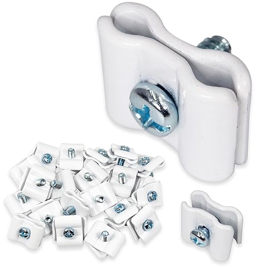 888 Display USA, Inc Gridwall Joining Clips Connectors for Wire Grid Panels and Grid Wall - 20 Pack (White)