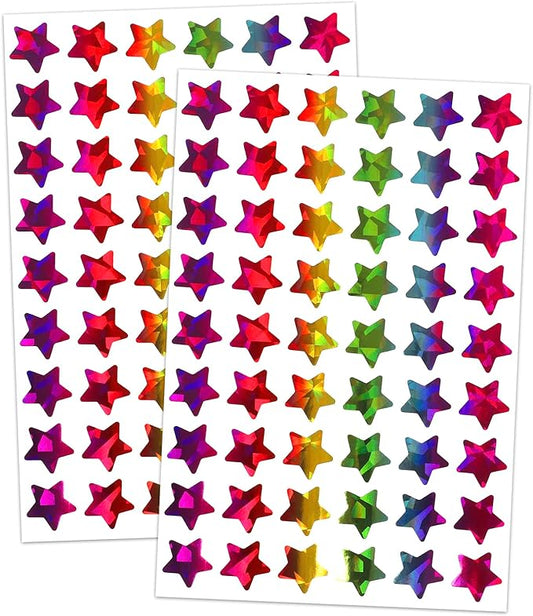 Lrogoe 1620 Holographic Rainbow Small Star Stickers for Kids Reward, Behavior Chart, Student Planner and School Classroom Teacher Supplies, 0.6" Diameter