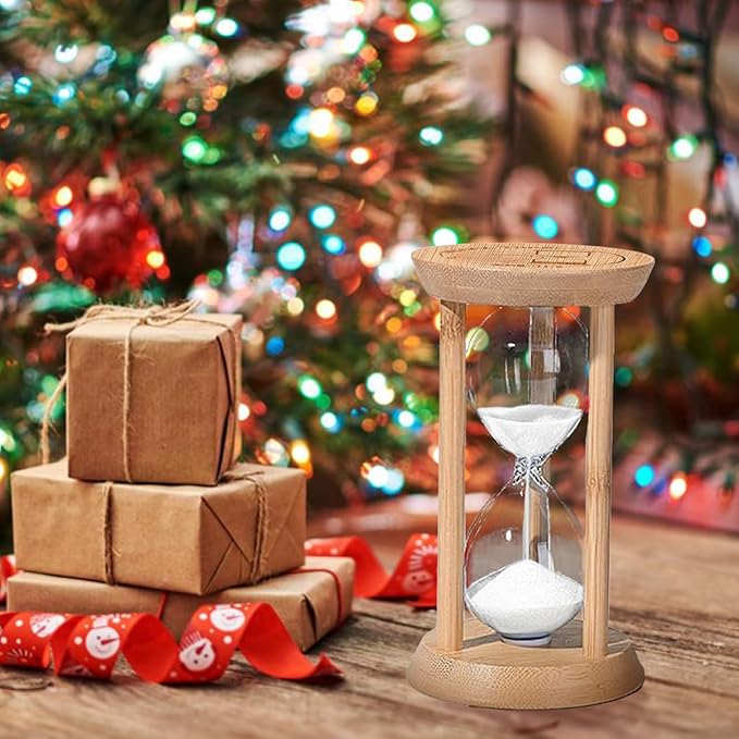 3 Minute Sand Timer, Wooden Hourglass, White Sandglass, Mini Sand Clock 3 Min,Mini Sand Watch for Toothbrush Time, Egg Timer, Game, Desk Decor & Gift