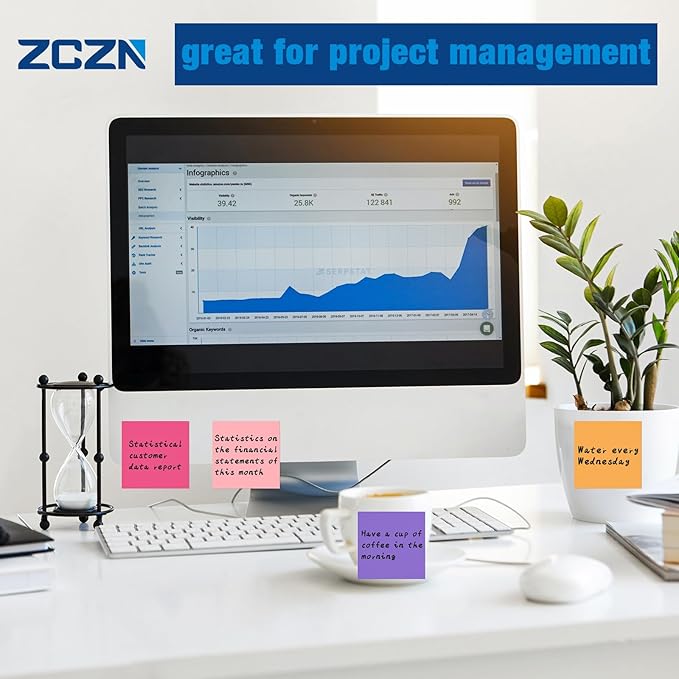 ZCZN 400 Sheets Pop-up Sticky Notes, 3 x 3 Inches, 4 Pads Bright Color Self-Stick Notes, 100 Sheets/Pad, Green