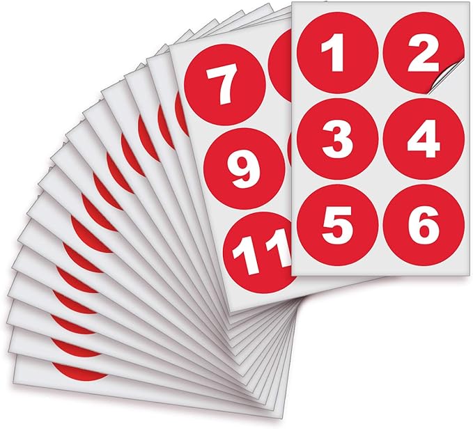 iSYFIX Red Consecutive Number Stickers – 1 to 100, 3-inch, 1 Set – Vinyl Self Adhesive Premium Decal, Ideal for Inventory, Storage, Organizing, Boxes, Bins, Toolbox, Lockers & More, Indoor/Outdoor