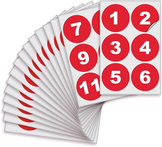 iSYFIX Red Consecutive Number Stickers – 1 to 100, 3-inch, 1 Set – Vinyl Self Adhesive Premium Decal, Ideal for Inventory, Storage, Organizing, Boxes, Bins, Toolbox, Lockers & More, Indoor/Outdoor