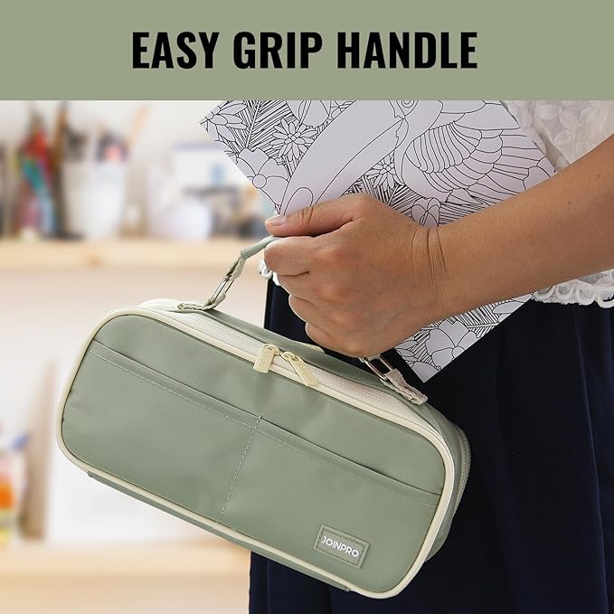 Pencil Case, Large Capacity Pencil Case Organizer; Double Zipper Storage Bag; Big Pencil Pouch for College School Office Teen Girl Boy Men Women Adult