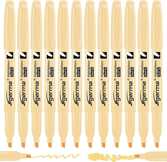 Yellow Highlighters 12 Pack, Mild Pastel Color, Chisel Tip Bible Highlighters No Bleed, Quick-Drying, Cute Aesthetic Markers for Journaling, Bible Study, School Office Supplies