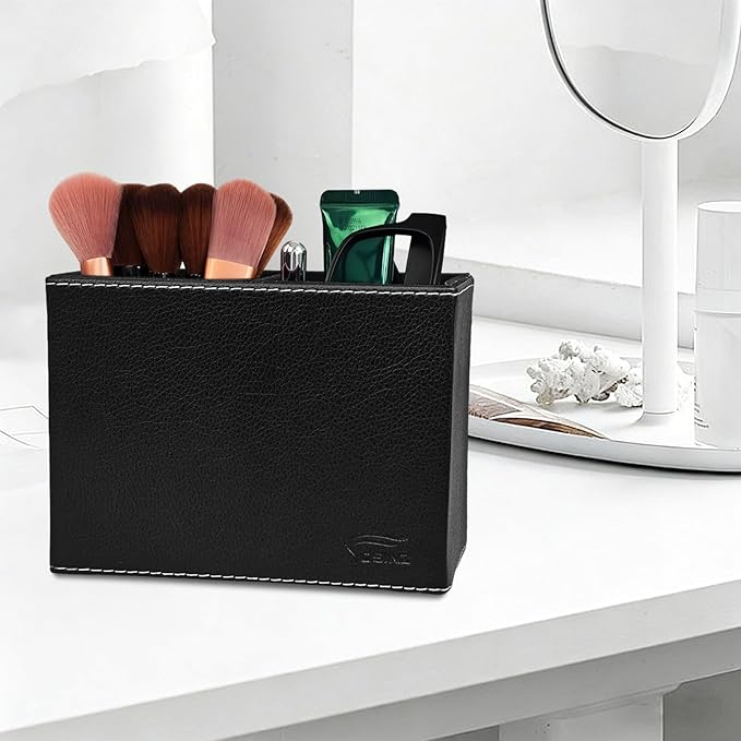Pen Pencil Holder Cup Container PU Leather Desk Organizer Stand Decor Brush Scissor Holder Decoration Office Desk Home School