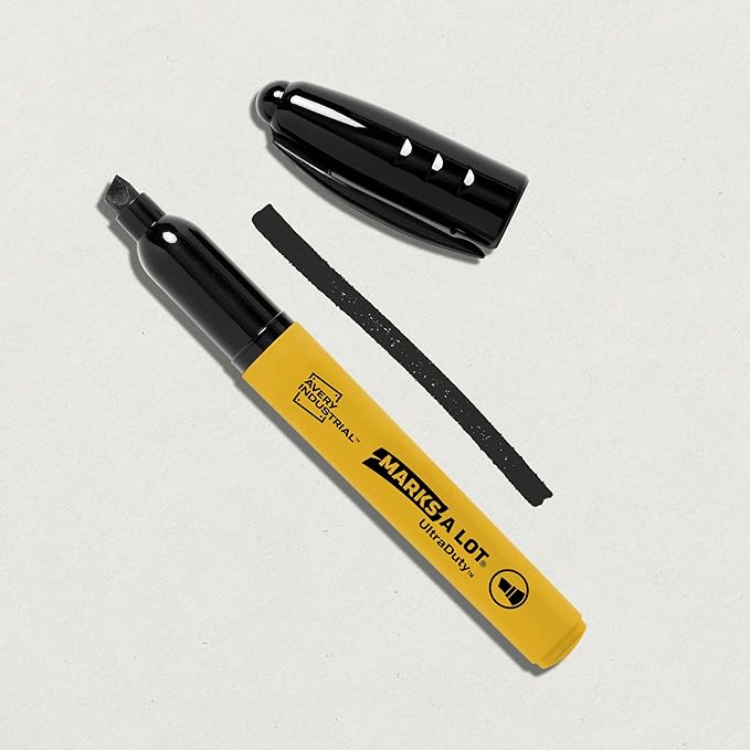 Avery Marks A Lot UltraDuty Permanent Markers, Chisel Tip, Water Resistant, Assorted Colors, 2 Industrial Markers (29863)