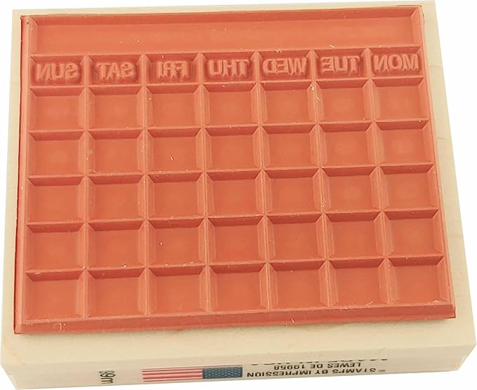 Stamps by Impression Monday Start Calendar Rubber Stamp 2.25" x 2.75"