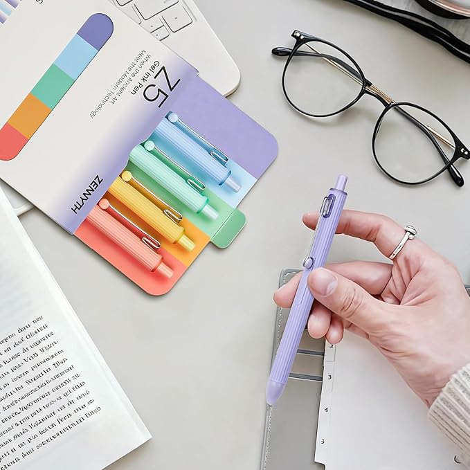 Ddaowanx Gel Pens,5Pcs Fine Point Smooth Writing Pens with Textured Silicone Pen Sleeve into a Sensory ADHD Tool,0.5mm Quick Dry Black Ink for Journaling,Writing,Note Taking,Office&School Supplies