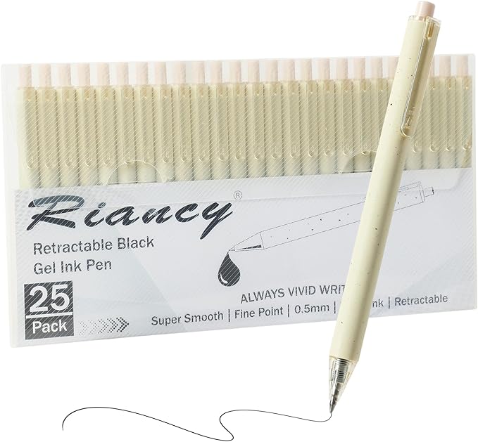 RIANCY Aesthetic pens Black Ink Pens Cream Pen Fine Point Smooth Writing Pens, High-End Series Pens for Journaling Note Taking, Cute Office School Supplies Gifts for Women Men