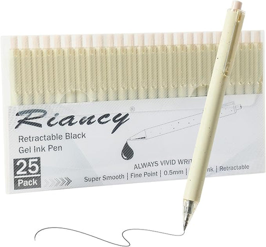 RIANCY Aesthetic pens Black Ink Pens Cream Pen Fine Point Smooth Writing Pens, High-End Series Pens for Journaling Note Taking, Cute Office School Supplies Gifts for Women Men