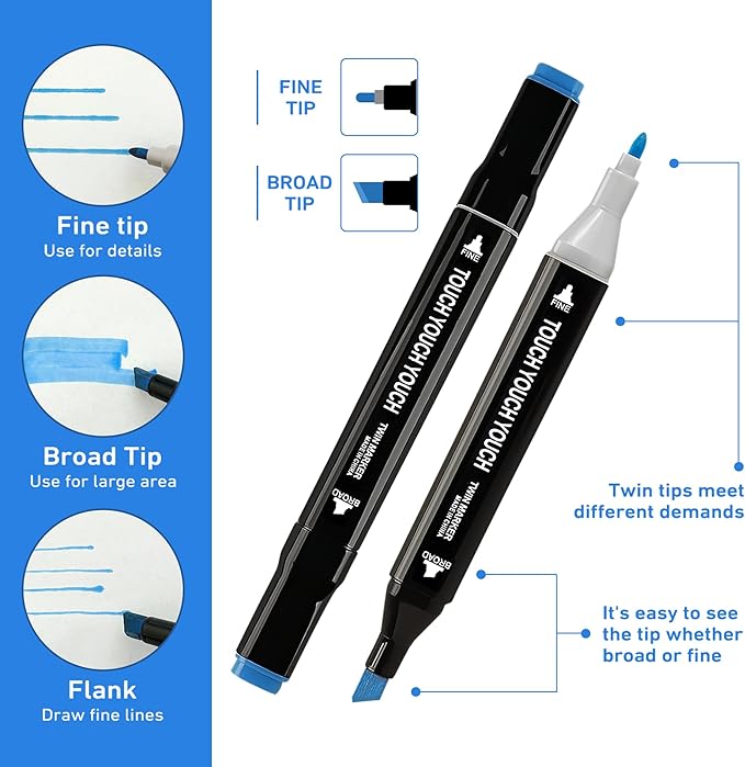 262 Colors Alcohol Markers Art Markers for Kids and Adult Drawing Marker Dual Tip Coloring Painting Perfect for Boys Girls Students Gift