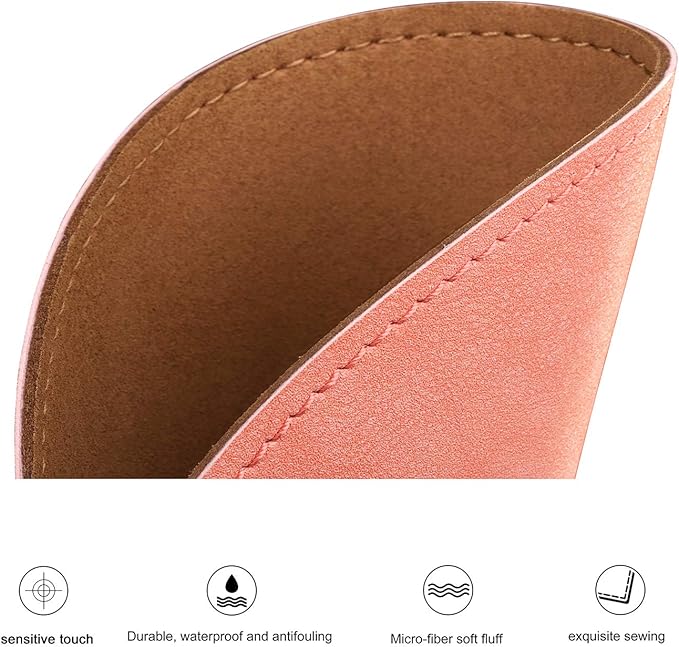 Besezx PU Leather Mouse Pad with Stitched Edge Micro-Fiber Base with Non-Slip Waterproof，Mouse Pad for Computers，Laptop，9 x 9 Inch (Rose Gold)