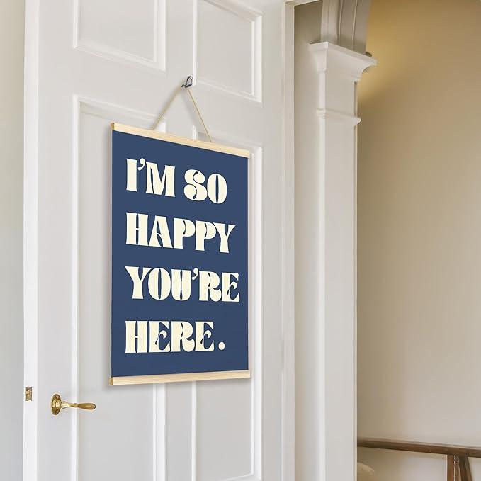 TAEDIN Boho Classroom Wall Art Poster Hanger Frame - Blue Nursery Wall Art with Wood Frames, Inspirational Wall Hanging Decor for Baby Kids Room School Home Bedroom, 12x16 Inches