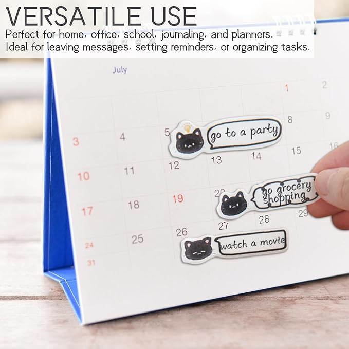 Cute Kitten Sticky Notes - 720 Sheets, Mini Self-Stick Memo Pads for Home, Office, School, Journal, and Planners