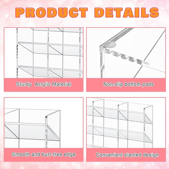 Acrylic Pen Organizer Storage for 420 Markers Vertical Marker Organizer Acrylic Pen Display Holder for Office Desk Desktop Stationery Pencil Storage, Clear, 18 x 4 x 14.5 Inch