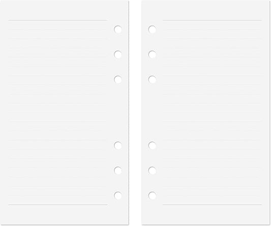 Discagenda Planner Insert Refills 6-Hole Ringbound 60 Sheets 120gsm 80lb 3.8x6.7in (Ruled, Personal)