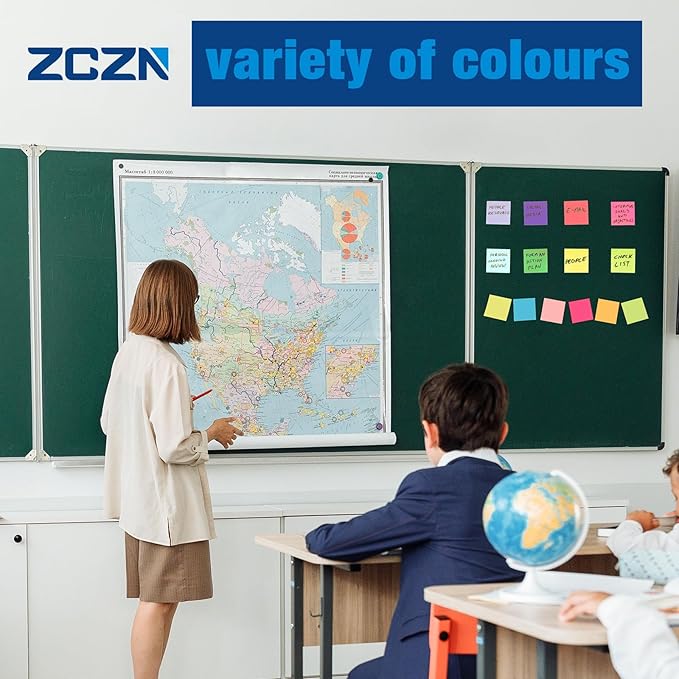 ZCZN 400 Sheets Pop-up Sticky Notes, 3 x 3 Inches, 4 Pads Assorted Water Colors Self-Stick Notes, 100 Sheets/Pad, (Blue Purple Light Blue Light Purple)