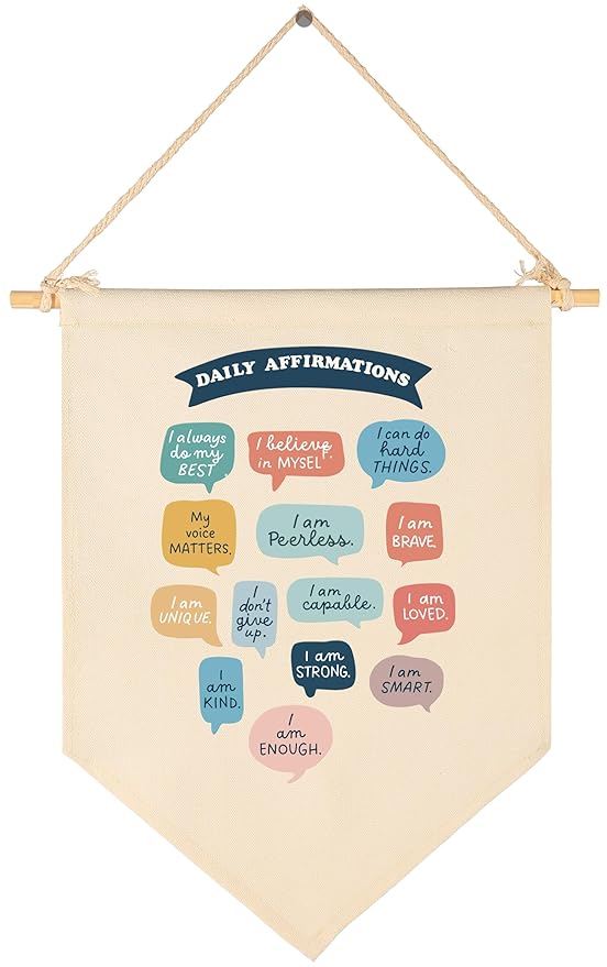 Nursery Classroom Wall Decor-Teacher Gifts-Therapy Office Decor,Growth Mindset,Home Inspiration,Calming Corner,School Psychology-Banner Flag Sign Pennant Poster Gift-Daily Affirmations-Christmas Gift