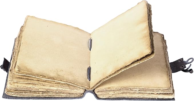 Vintage Leather Journal Handmade Buffalo Deckle Edge Paper – Leather Bound Journal for Women Men Vintage C-Lock Closure Ideal for Writing & Travel for Artists