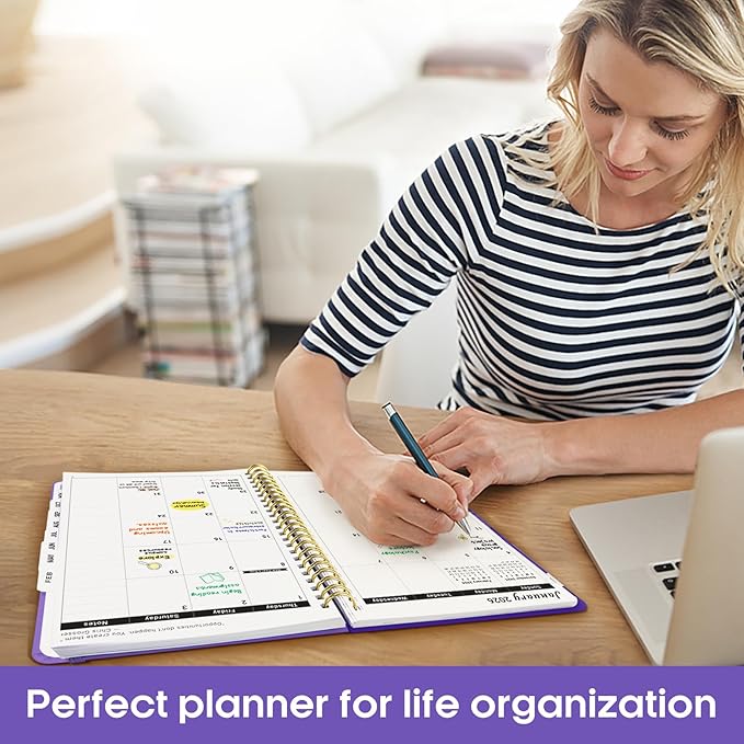 2026 Planner, Weekly and Monthly Calender Planner, Jan 2026 to Dec 2026, Hardcover 2026 Calendar Book with Tabs & Inner Pocket, Office Home School Supplies for Women & Men - A5 (6.3" x 8.5"), Periwinkle Blue