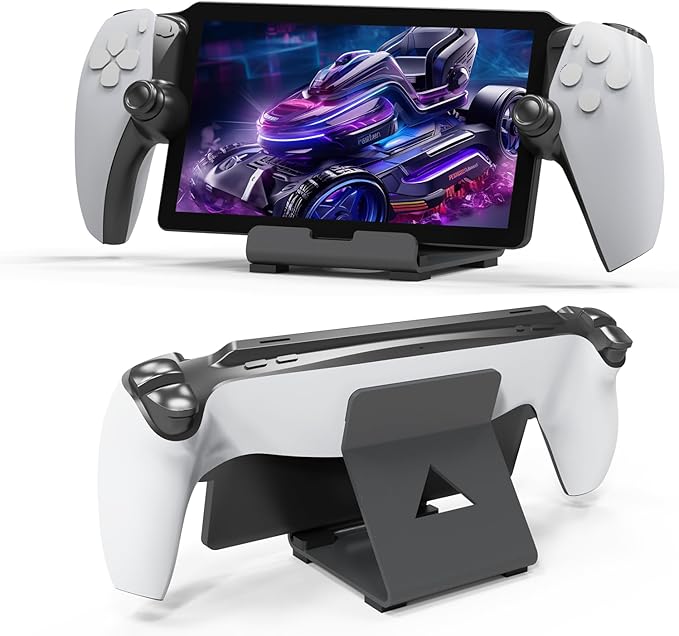 Tablet Desktop Stand Compatible with ROG Ally X/PlayStation Portal/Steam Deck,Desktop Handheld Game Console Holder with Anti-Slip Silicone Pad (Black)