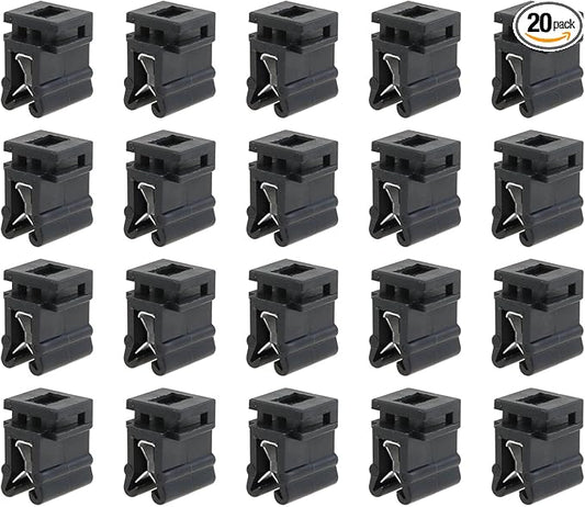 Heyous 20PCS 16x14x10mm Cable Tie Brackets Plastic Edge Mount Clip Fastener Organizer for Cord Organization